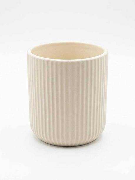 hinatanursery Ribbed Ceramic Planter, 4 inch Ceramic Pot ( Pack of 1) Plant Container Set