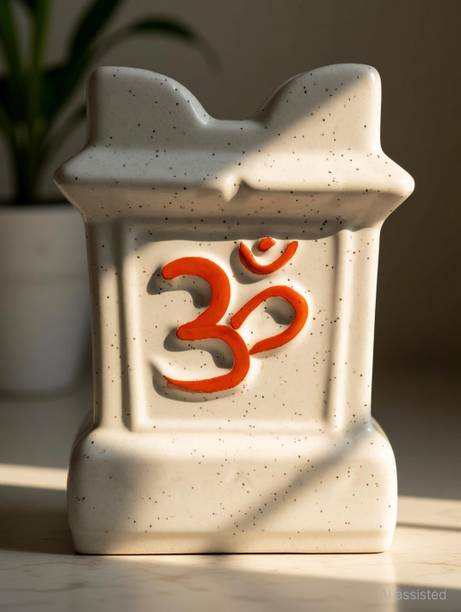 OriginalCeramics MEDIUM TULSI SHAPE CERAMIC POT(WHITE) Plant Container Set