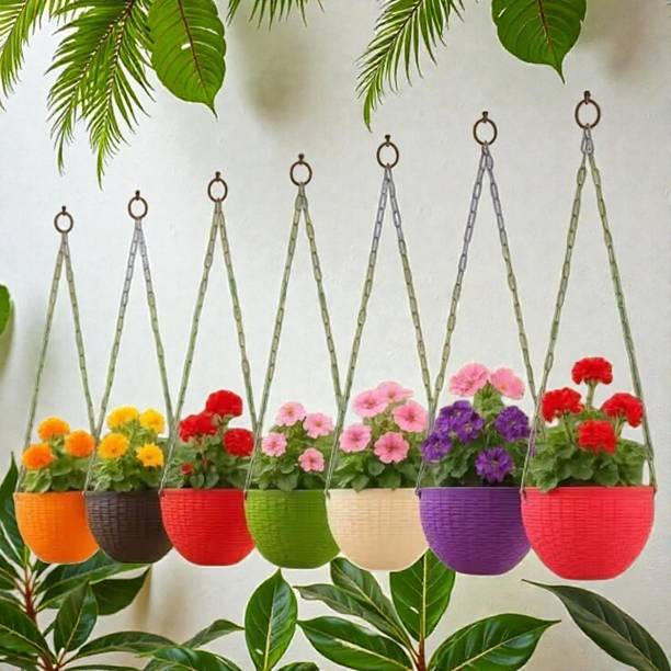 first need EcoWeave Designer 12-Piece Indoor & Outdoor Hanging Basket Collection Plant Container Set