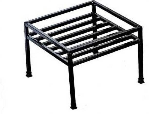 ICON CREATION Iron Square Flower Pot Stand Planter - Heavy Duty Tulsi Plant Display Stand Plant Container Set