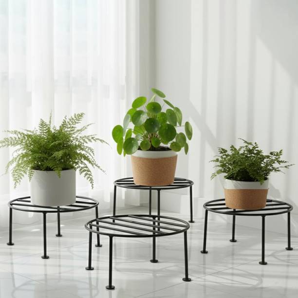 Flipkart SmartBuy Round Plant Stand Set Stylish Stand for Indoor, Outdoor, and Balcony Use Plant Container Set