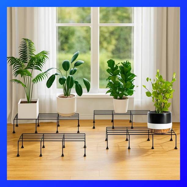 BrizoCraft's | Decorative Planter stands Plant Container Set (Pack of 4, Metal) Plant Container Set