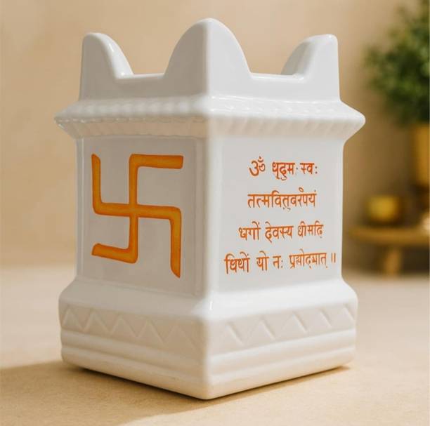 OriginalCeramics Exclusive White Gayatri Tulsi Plant Pot Plant Container Set