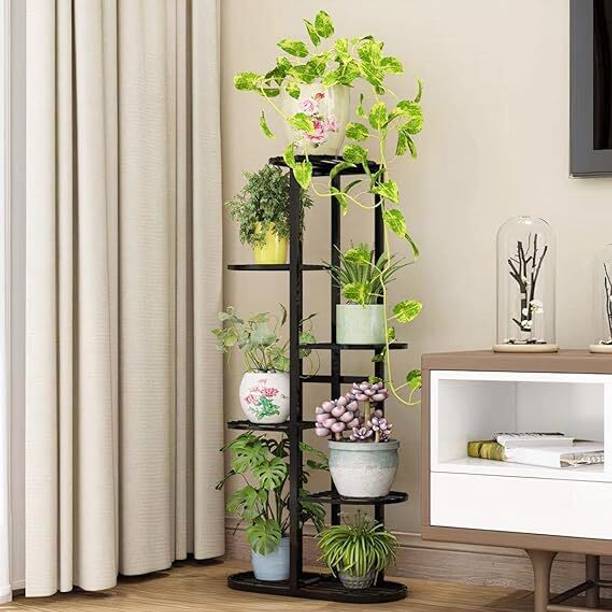 SMART SHOPPEE 6 TIER 7 POTTED METAL POT STAND FOR OUTDOOR INDOOR BALCONY GARDEN (NO POT) Plant Container Set