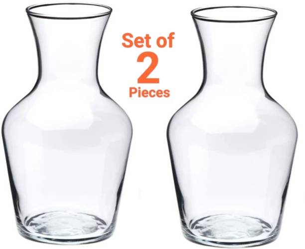 Nursery Hub (Pack of 2) Bottle Shape Clear Glass gamla planter Plant Pots Plant Container Set
