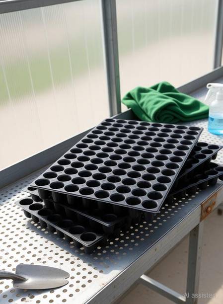 Vallabh Agriculture Seedling Tray Pro Reusable, 104 Cavity Plant Container Set