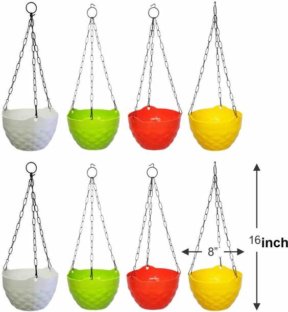Varshney Gardening Hanging Plant Planter Plant Container Flower Pots Multicolored Plant Container Set