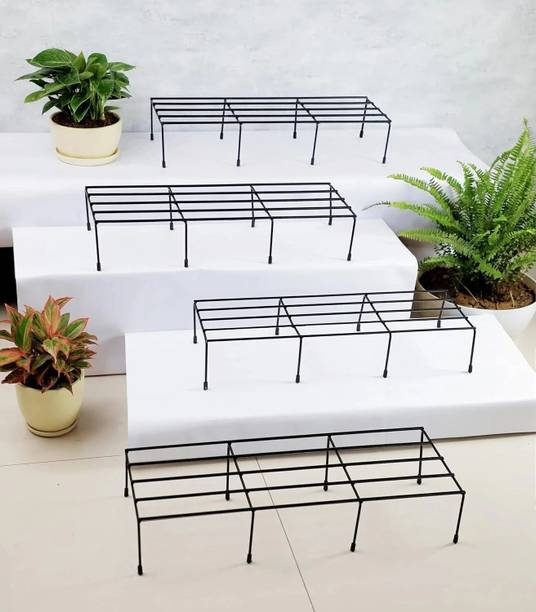 THEKRINTI Iron Indoor/Outdoor Flower Pot/Plant Stand for Home Garden Balcony Living Room Plant Container Set