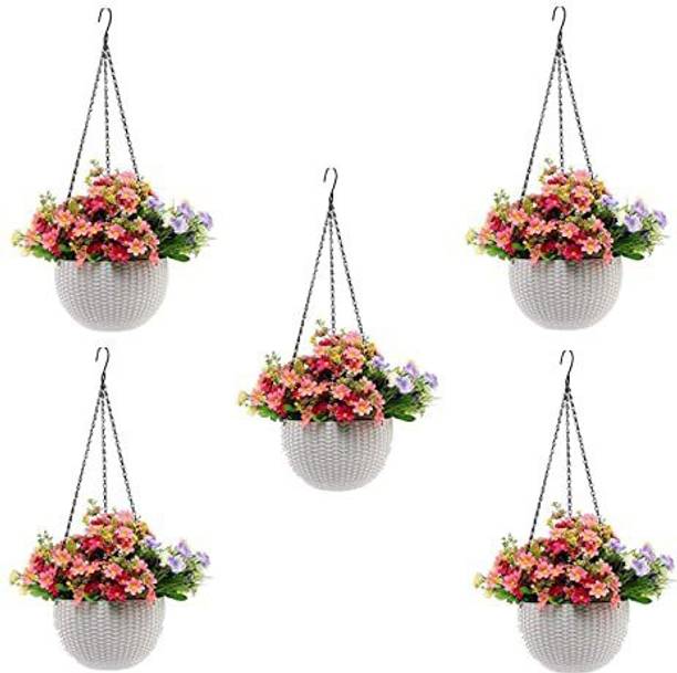 Besttrader Plastic Hanging Planter Set, Multicolour, Pot For Home, Office, Balocny, Hall Plant Container Set