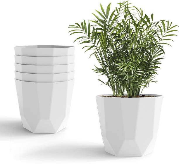 Yuccabe Italia SHERA Hexa 12 Inch Flower Pot Set | Indoor & Outdoor Home Décor Plant Container Plant Container Set