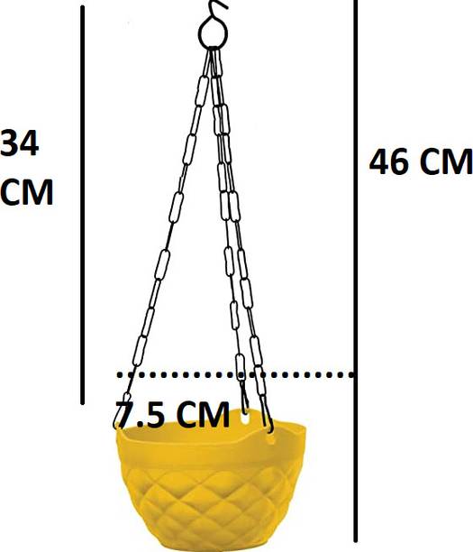 Varshney Gardening Hanging Flower Pots in Plant Container ( yellow-10 Pes) Dimond Baskets Hanging Plant Container Set