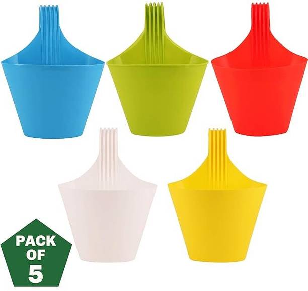 Varshney Gardening Hanging/Railing Pots for Plants and Flower Pots Planter Ideal for OutdoorBalcony Plant Container Set