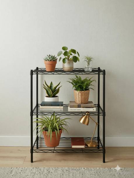 Iron Lands 3 Tier Posh Shelf Heavy Duty Multipurpose Storage Stand Plant Container Set