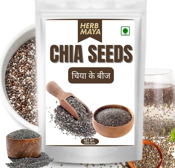 HerbMaya Chia Seeds – Natural Superfood | Whole Chia Seeds | High Fiber | Plant-Based Seed