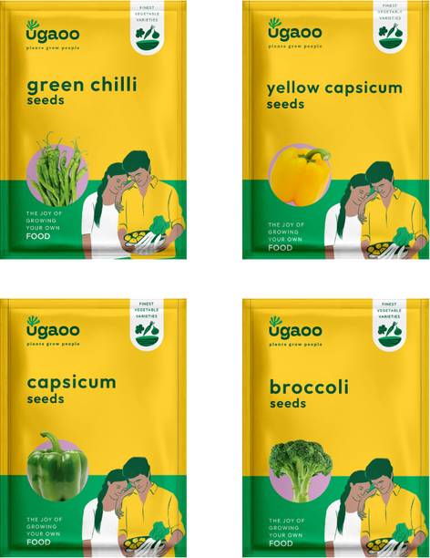 UGAOO Vegetable Seeds Green Chilli ,Tomato seed, Broccoli seeds, Red Capsium Seed