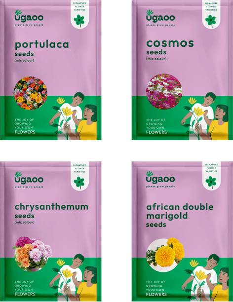 UGAOO Flower Seeds - Portulaca, Cosmos, Chrysanthemum Mix , Marigold African Double Seed