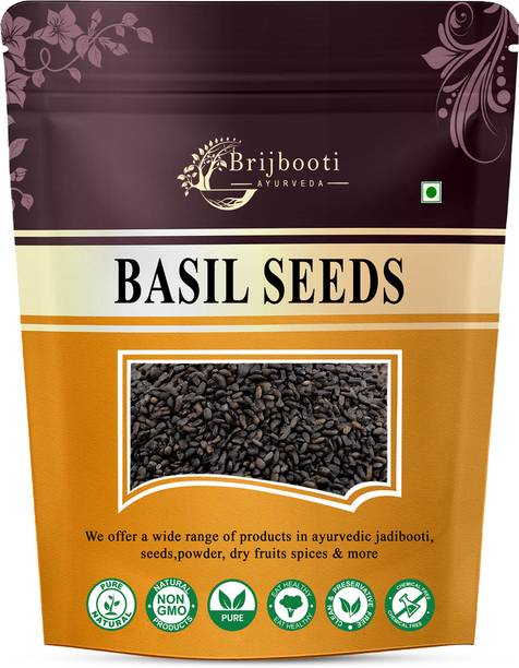 BrijBooti Sabja Seeds | Basil Seeds | Tukmaria Seeds – Organic & Natural for Weight Loss - Basil Seeds