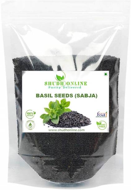 Shudh Online Sabja Seeds, Basil - Weight Loss Organic, Falooda, Tumkaria, Tulsi beej, Sabza Seed