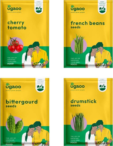 UGAOO Vegetable Seeds - Cherry Tomato, French Bean, Bittergourd, Drumstick Seed