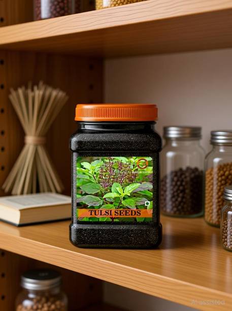 IDOM Kartik Export Black Tulsi Seeds, Basil for Eating Seed (250 g) Seed
