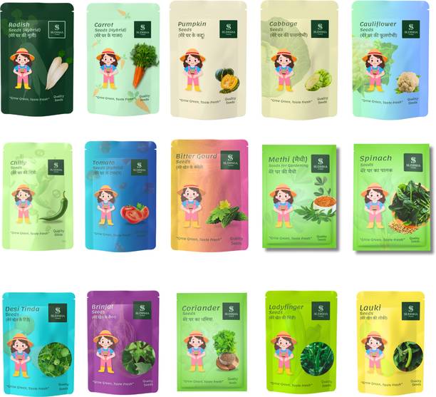 Sudisha Farms 15-in-1 Monsoon Special Vegetable Seeds Combo Easy to Grow Seasonal Veggies Seed