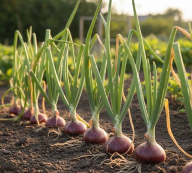 Msgardening Onion Seeds (Pyaaz Beej) - High Yield Hybrid Red Variety (25 Seeds) Seed