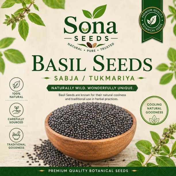 sonaseeds Basil Seeds (Sabja/Tukmaria) for Falooda, Drinks & Healthy Diet Seed