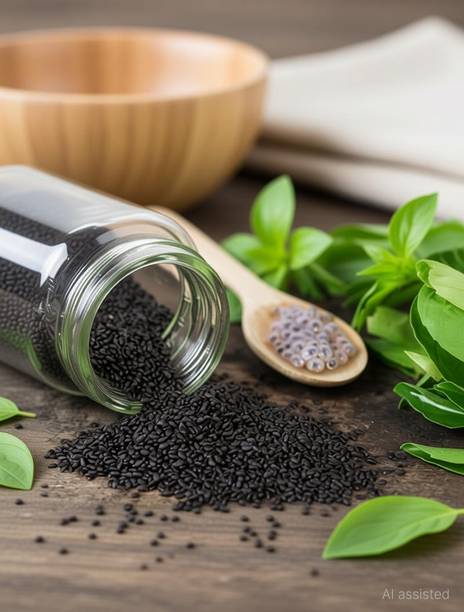 VAN OUSI Black Tulsi Seeds, Basil for Eating Seed Seed