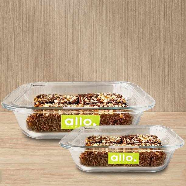 Allo Borosilcate Square Glass Baking Dish, Baking Tray, Microwave Safe, 900, 1800ml Baking Dish