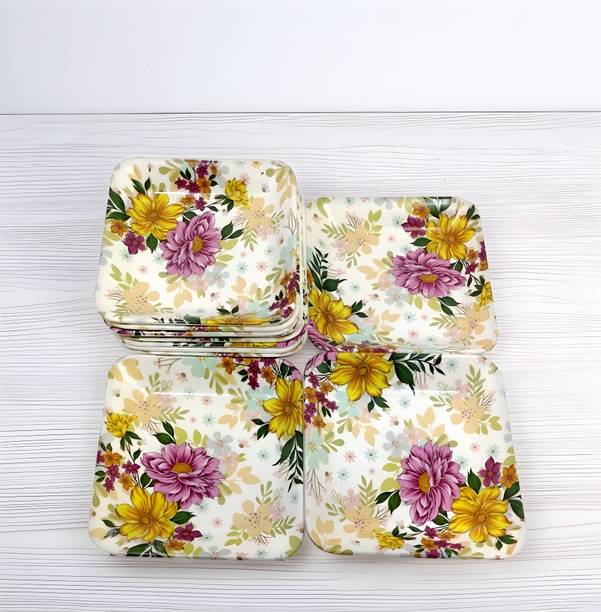 Inpro Melamine Small Square Quarter Plates - Perfect Serving Snacks Plates Quarter Plate