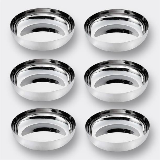 Artha S.S.Halwa Dish with Polished Mirror Finish – 180ml Sweet Plate for Dessert Quarter Plate