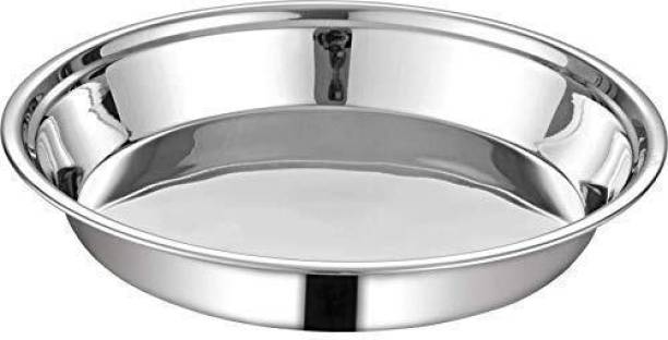 GPS Stainless Steel Heavy Base Atta/Dough Parat for Home & Kitchen in Mirror Polish Rice Plates