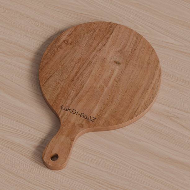 LAKDI-BAAZ Premium Wooden Platter Round Cutting Board Serving Board Chopping Board - Medium Pizza Tray