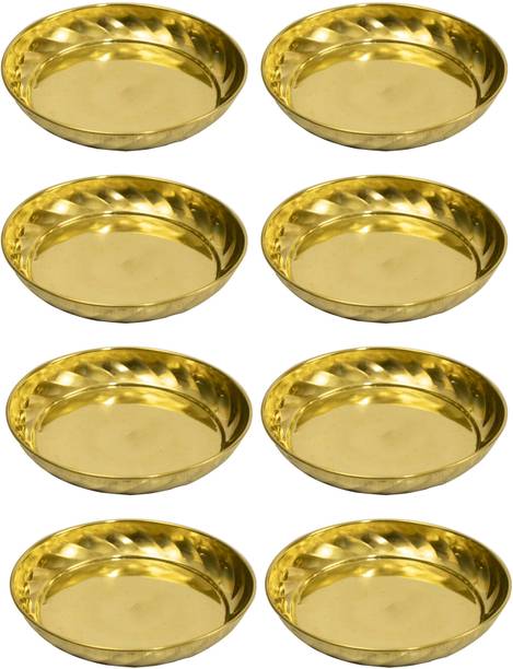 स्पिलबॉक्स Brass Diya Oil Lamp plate for Home Temple Puja Articles Decor Gifts-Ram plate सेक्शन्ड प्लेट