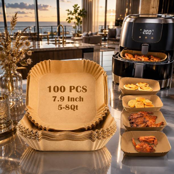 OriwarE 100 Pcs Disposable Square Air Fryer Cooking Paper Sheets Tray