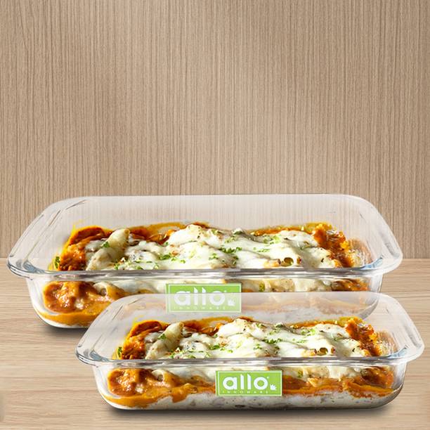 Allo Borosilcate Rectangle Glass Baking Dish, Baking Tray, Microwave Safe,1000,1600ml Baking Dish