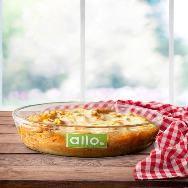 Allo Borosilcate Oval Glass Baking Dish, Baking Tray, Oven and Microwave Safe, 700 ml Baking Dish