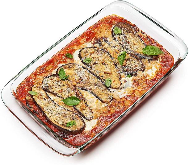 AGARO Elite Glass Baking Tray, Borosilicate Glass, Rectangle Shape, Transparent, Baking Dish
