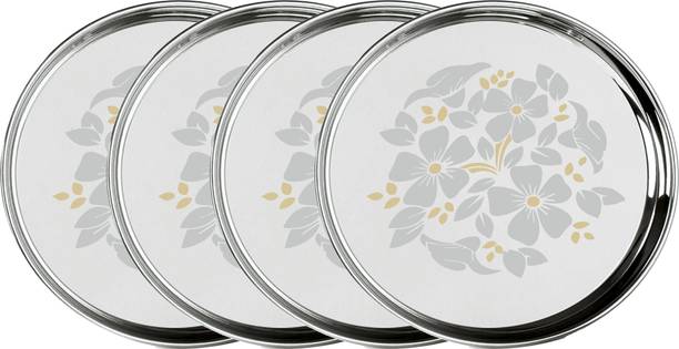 Snapple Stainless Steel Classic Designer Thali / Khumcha / Dinner Plate Heavy Guage 27cm Dinner Plate