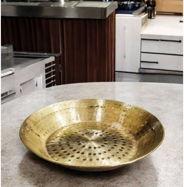 PITAL NAGARI ECRAFT Parat for Dough and Atta Kneading - Handmade Pure Brass Parat Platter, Paraat