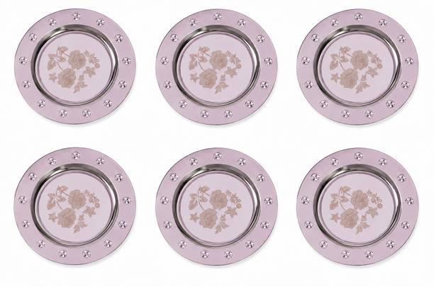 Matking Pack of 6 Stainless Steel, Steel Plate Dinner Set