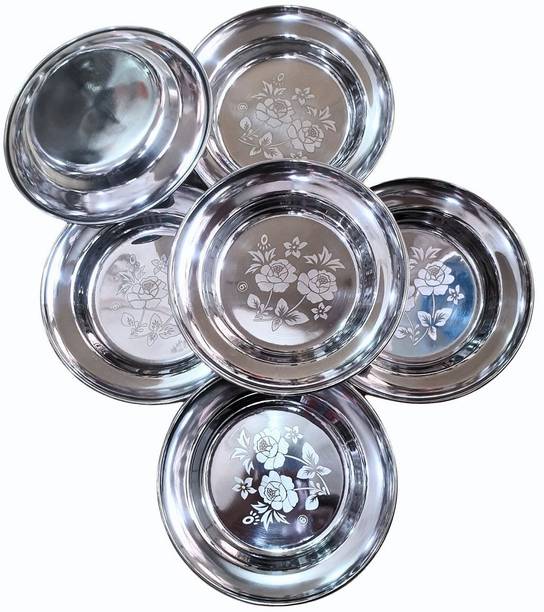 SLASHO stainless steel halwa plate/small dishes Half Plate