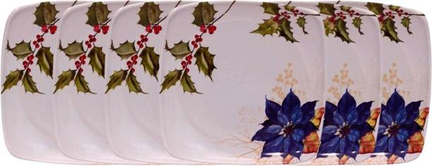 CARNIVAL SQUARE LITO MODEL NO-006,7 INCH HALF DINNER PLATE SET 6 PCS OF MELAMINE Dinner Plate