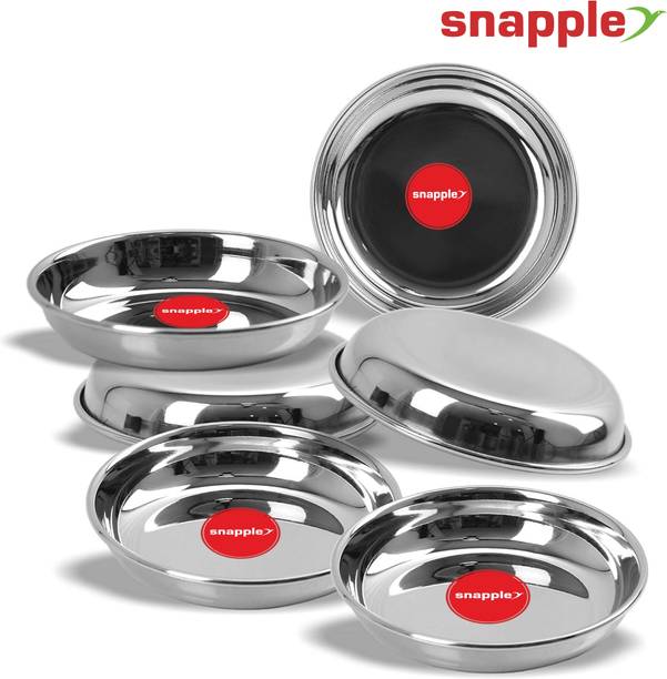 Snapple Stainless Steel Classic Halwa Plate / Dessert Plate / Snack Plate / Round Half Plate