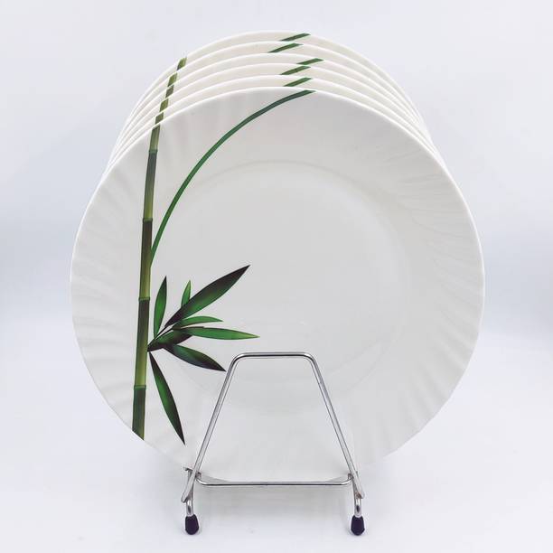 परफेक्टडाइन Melamine 11inch Round crazy Dinner Plate Bamboo Print 100% Daag Free डिनर प्लेट