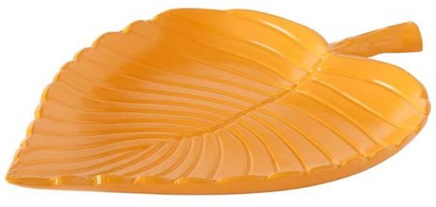 IKEA Decoration, leaf, yellow, 22x16 cm Quarter Plate