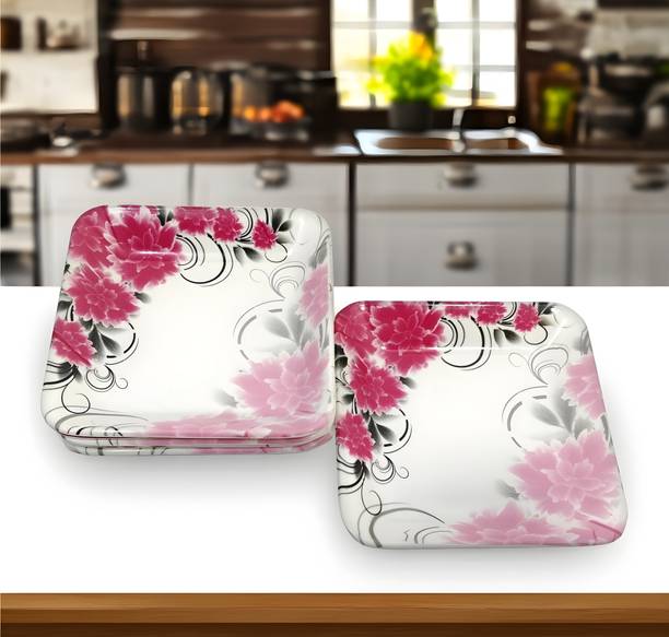 Inpro Melamine Square Small Snack Quarter Plates - Perfect Serving Plates Quarter Plate