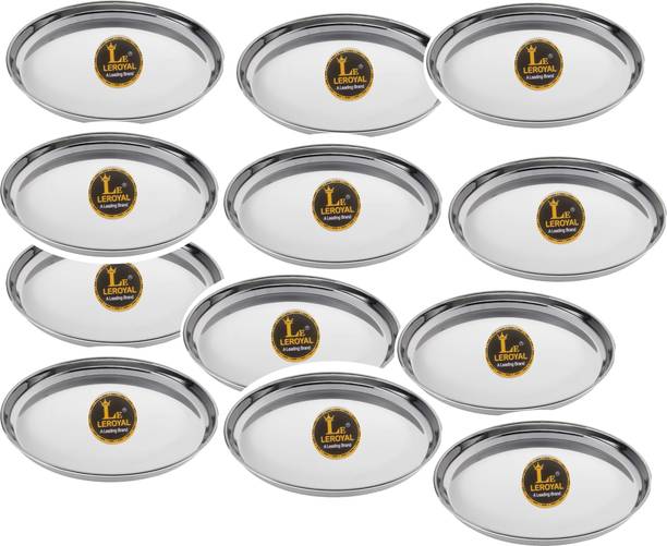 LEROYAL Family Pack of Plain Thali/Khumcha Dinner Plate