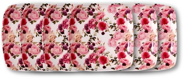 CARNIVAL SQUARE LITO MODEL NO-004, 7 INCH HALF PLATE SET 6 PCS OF MELAMINE Dinner Plate