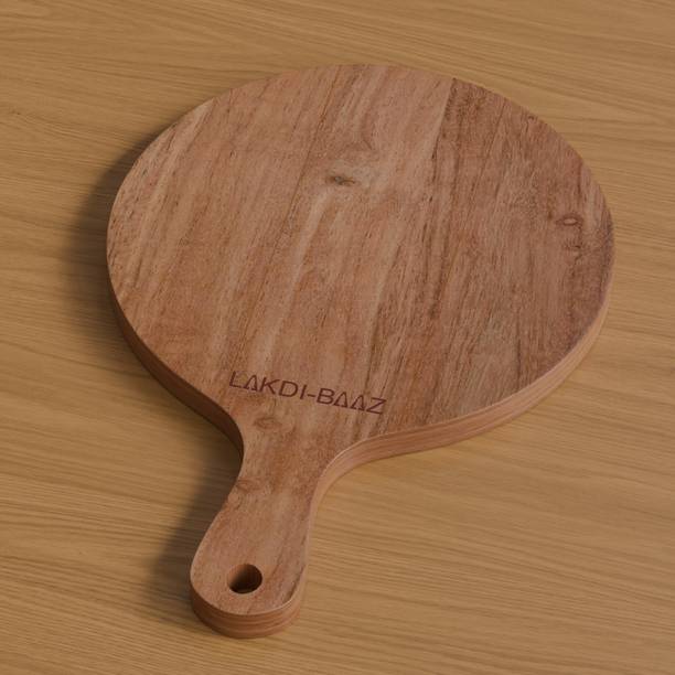 LAKDI-BAAZ Premium Wooden Platter Round Cutting Board Serving Board Chopping Board - Small Pizza Tray